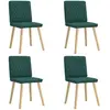Image de VidaXL Chaises à Manger - Lot de 4 - Vert Foncé Tissu