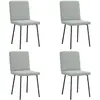 Image de Vidaxl lot de 4 chaises de salle à manger - Gris clair Velours