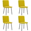 Image de VidaXL Chaises à Manger - Lot de 4 - Jaune Velours