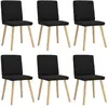 Image de Vidaxl Chaises à Manger - Lot de 6 - Noir Tissu