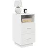 Image de vidaXL Tables de Chevet avec 2 Tiroirs - Blanc