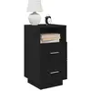 Image de vidaXL Table de chevet avec 2 Tiroirs - Noir