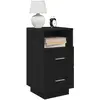 Image de vidaXL Tables de chevet 2 pcs avec 2 tiroirs - Noir