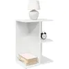 Image de vidaXL Tables de chevet Blanc Bois d'ingénierie