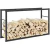 Image de vidaXL Portant de bois de chauffage noir 110x30x61 cm acier