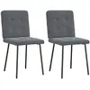 Image de Vidaxl Chaises à manger lot de 2 - Gris foncé velours