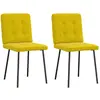 Image de Vidaxl Chaises à Manger - Lot de 2 - Jaune Velours