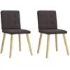 Image de vidaXL Chaises à manger - Tissu marron foncé - Lot de 2