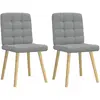 Image de VidaXL Chaises à Manger - Lot de 2 - Gris Clair Tissu