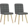 Image de Vidaxl Chaises à Manger - Lot de 2 - Gris Foncé Tissu