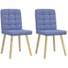 Image de Vidaxl lot de 2 chaises de salle à manger - Bleu Jean Tissu