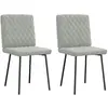 Image de Vidaxl Chaises à manger lot de 2 - Gris clair velours