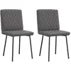 Image de Vidaxl Chaises à manger lot de 2 - Gris similicuir