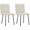 Image de VidaXL Chaises à manger - Lot de 2 - Crème - Velours