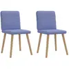 Image de Vidaxl lot de 2 chaises de salle à manger - Bleu Jean Tissu