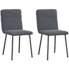 Image de VidaXL Chaises à manger - Lot de 2 - Gris foncé - Velours