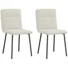 Image de Vidaxl Chaises à manger - Lot de 2 - Crème Velours