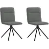 Image de VidaXL Chaises à manger - Lot de 2 - Gris foncé - Tissu