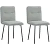 Image de Vidaxl Chaises à manger - Lot de 2 - Gris clair Velours