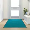 Image de vidaXL Tapis d'entrée Autre Cyan et Noir 120 x 250 cm Polyamide et PVC