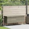 Image de vidaXL Boîte de rangement de jardin et roues gris clair résine tressée