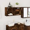 Image de vidaXL Armoire murale de bain - Chêne fumé