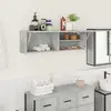 Image de vidaXL Armoire murale de bain 100x25x30 cm - Gris Béton