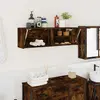 Image de vidaXL Armoire murale de bain - Chêne fumé