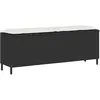 Image de vidaXL Banc de jardin avec coussin noir 110x30x40,5 cm résine tressée