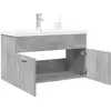 Image de vidaXL Armoire lavabo avec bassin intégré gris béton