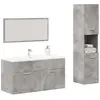 Image de vidaXL Ensemble de meubles salle de bain 3 pcs gris béton