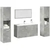 Image de vidaXL Ensemble salle de bain 4 pcs gris béton