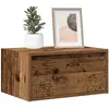Image de vidaXL Table de chevet murale LED - Vieux bois