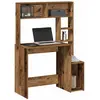 Image de vidaXL Bureau avec étagères - Vieux bois