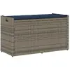 Image de vidaXL Banc de rangement extérieur coussin gris 100 cm résine tressée