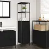 Image de vidaXL Meuble de salle de bain avec étagères chêne noir 36x35x165 cm