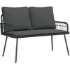 Image de vidaXL Banc de jardin Poly Rattan Noir