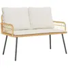Image de vidaXL Banc de jardin avec coussin Nature 114 x 64 x 90cm Acier