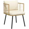 Image de vidaXL Chaise de jardin avec coussins - Naturel