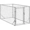 Image de vidaXL Niche d'extérieur pour chien avec porte, 2 x 1 x 1 m, acier galvanisé