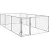 Image de vidaXL Niche d'extérieur pour chien avec porte, 2 x 4 x 1 m, acier galvanisé