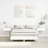 Image de vidaXL Cadre de lit sans matelas blanc 140x190 cm bois d'ingénierie