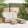 Image de VidaXL Salon jardin L coussins beige