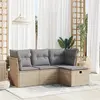 Image de vidaXL Salon de jardin 4 pcs - Beige