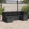 Image de vidaXL Salon de jardin 6 pcs - Noir Résine tressée