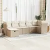 Image de vidaXL Salon de jardin 7 pcs résine tressée - Beige
