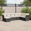 Image de vidaXL Salon Jardin Résine Tressée Noir