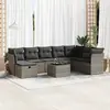 Image de vidaXL Salon de jardin 9 pcs gris résine tressée