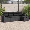 Image de vidaXL Salon de jardin 5 pcs - Noir