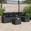 Image de VIDAXL Salon de jardin 6 pcs avec coussins - Noir - Résine tressée